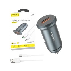 Foneng Car Charger Kit C15 Mini USB (Fast 4A) Black Foneng Car Charger Kit C15 Mini USB (Fast 4A) Black
